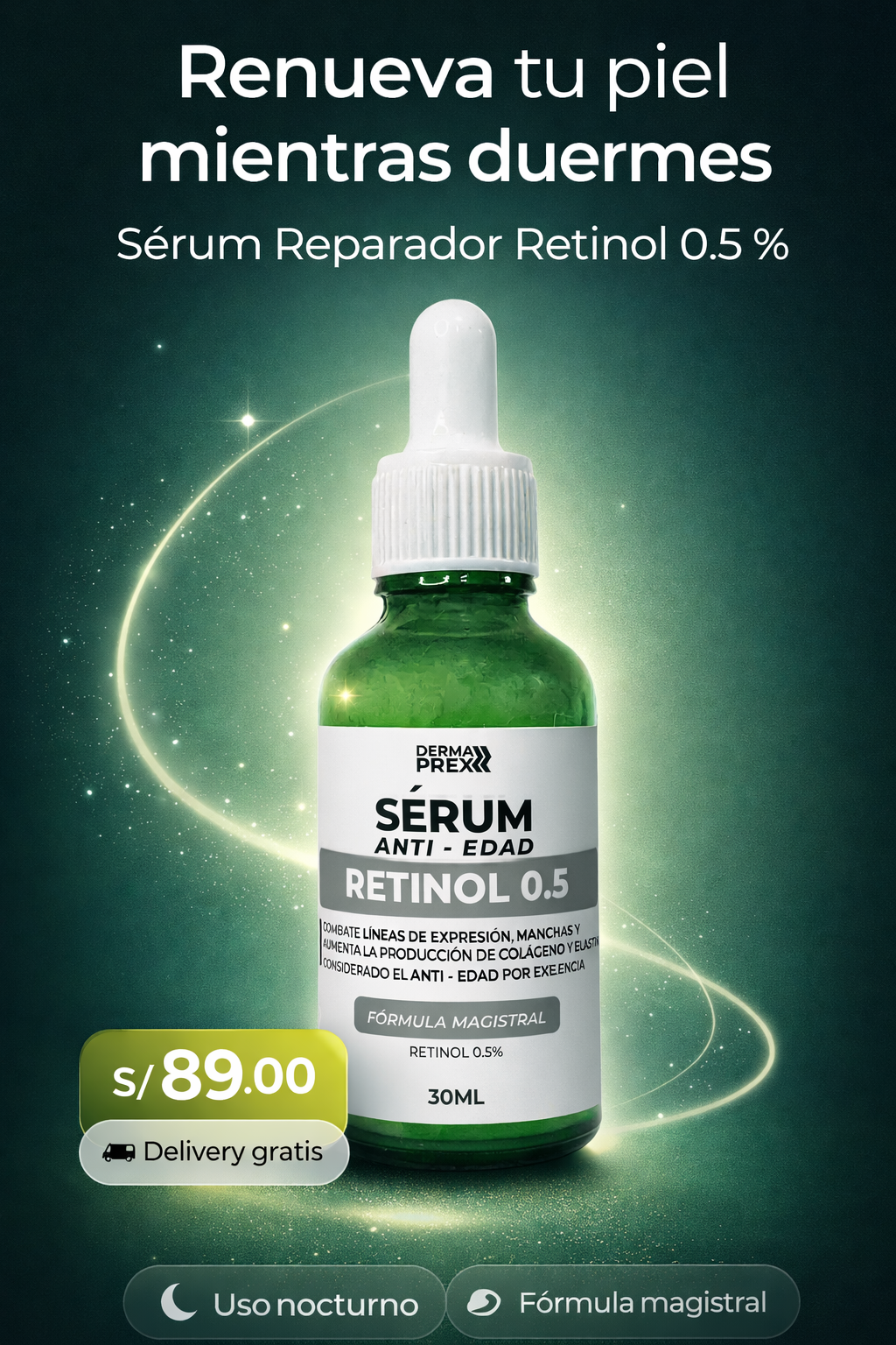 SERUM RETINOL 0.5% ¿Lista para una rutina nocturna que sí puedas sostener?